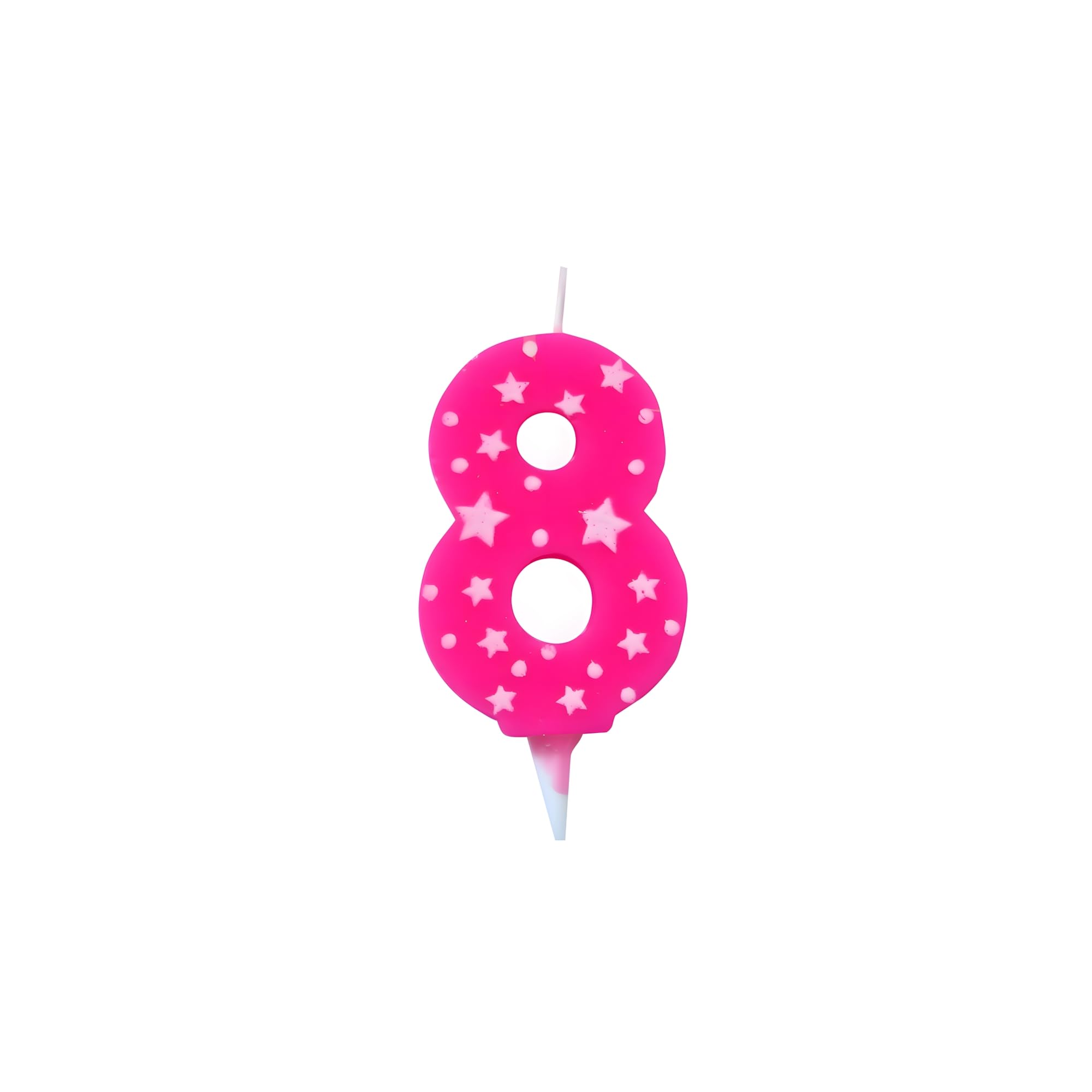 Juzfun Birthday Number Candles 8 for Cake Decoration Topper Eighth Anniversary Party Celebration Star Pink Colour Size : 4.3 x 6.3 CM