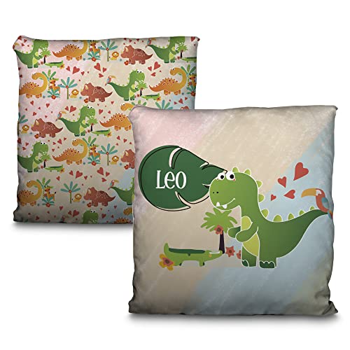 LolaPix Cojín Infantil Personalizado Dino Cocodrilo
