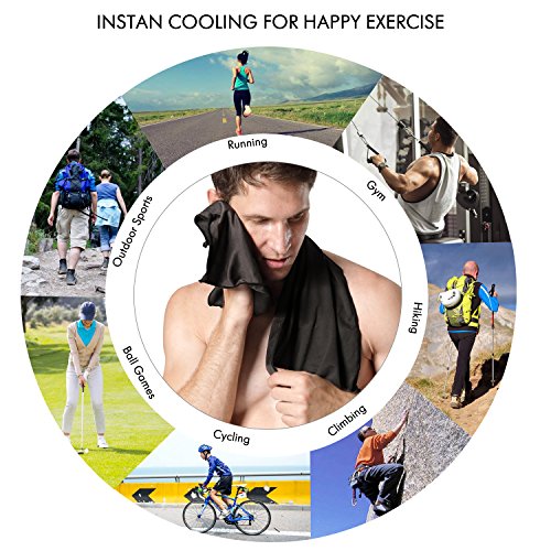 Your Choice Cool Towel Cooling Neck Wrap Instant Cooling Relief For Workout Gym Yoga Golf And Sports, Ice Towel Gift For Men, 1 Pack - Black 12 X 40 Inch #TOP4