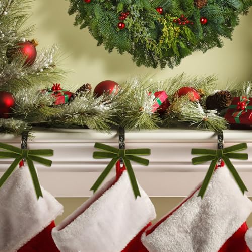Image of Tsorode 25 Yards Velvet Ribbon for Christmas Tree Gift Wrapping,3 /8 Inch (Olive Green, 3 /8 inch)