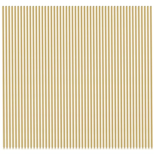 NEUSID - 50PCS Brass Rod, 1mm Metal Solid Round Rod Lathe Bar Stock Copper Rods for RC Model Airplane Helicopter DIY Craft (100mm Length)