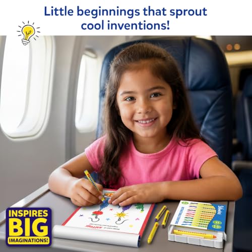 Image of Skillmatics Inventor Sprouts - Invention Drawing Activity Book for Kids | 50 Creative Challenges with 12 Retractable Mess-Free Crayons, Screen-Free STEAM Gift for Boys & Girls Ages 5, 6, 7, 8, 9, 10