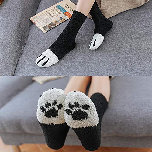 Image of Loritta 6 Pairs Womens Fuzzy Socks, Winter Warm Fluffy Slipper Socks