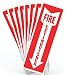 Fire Extinguisher Signs, Safety Sign Sticker - 8 Pack - 4" X 12" - 5 Mil Vinyl - Bright Red and White Colors - Durable Self Adhesive, Weatherproof and UV Protected - Ideal for Home, Office or Boat