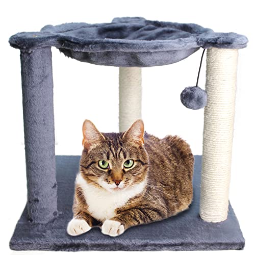 Cat Scratch Post With Bed For Indoor Cat Scratcher Post Cat Tree Tower Cat Hammocks With Plush Basket & Perch 3 Columns For Play Rest Sisal Post For Kitten (Xl) #TOP6