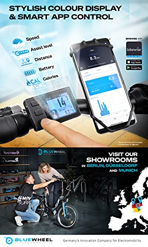BLUEWHEEL 20" Foldable E-Bike I German Quality Brand I Shimano 7 Speed Gear I EU Compliant Folding Bike with App + 250 W Motor + Battery Removable | Electric Bike 25 km/h up to 150 km | BXB55 - Image 4
