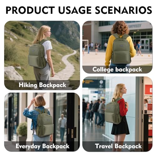 Image of 17 Inch Simple Large Backpack, Durable Bookbag for College & Travel Daypack | Anti-Theft Hidden Main Zipper, Reinforced Shoulder Straps, Side Pockets Fit Large Water Bottles, Lightweight, Classic Look