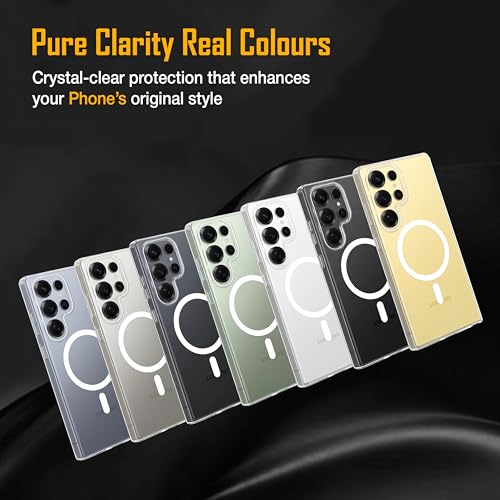 Image of Zapcase Back Case for Samsung Galaxy S25 Ultra 5G | Slim Lifetime Anti-Yellow Crystal-Clear Cover with Elevated Camera Protection & MagSafe Compatibility | Premium German Polycarbonate | Clear