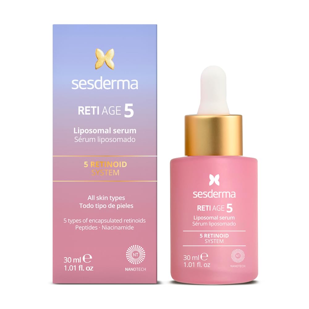 Sesderma RETI AGE 5 Serum 1.0 fl oz | Advanced Age-defying Liposomal Serum with 5 Encapsulated Retinoids, Peptides, Hyaluronic Acid & Barrier-Boosting Support | Smooths Wrinkles, Firms & Hydrates