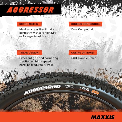 MAXXIS Aggressor – 2 Pack Mountain Bike Tire, Tubeless Ready