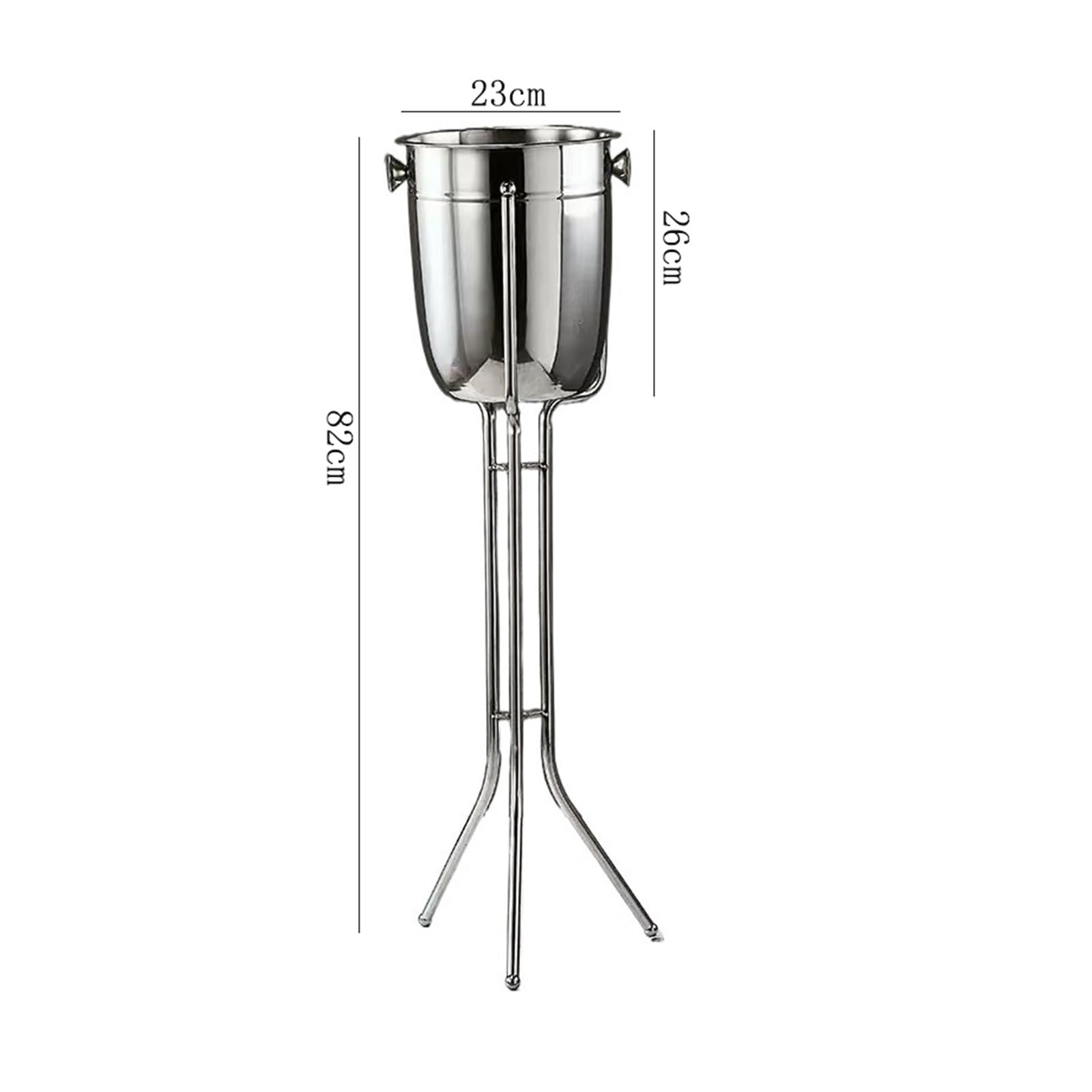 Cubitera de Acero Inoxidable Creativa con Soporte for coctelería, vinoteca, Accesorios Bar en casa y Fiestas para Botellas de Vino o champán