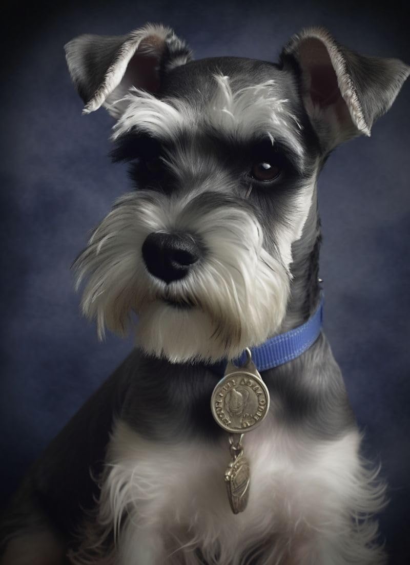 Schnauzer Diamond Painting Kits by Numbers for Adults Beginners DIY Diamond Art Kit Full Round Drill Paint by Diamonds Dot Gem Arts Sets for Home Wall Decor 30x40cm(d95)