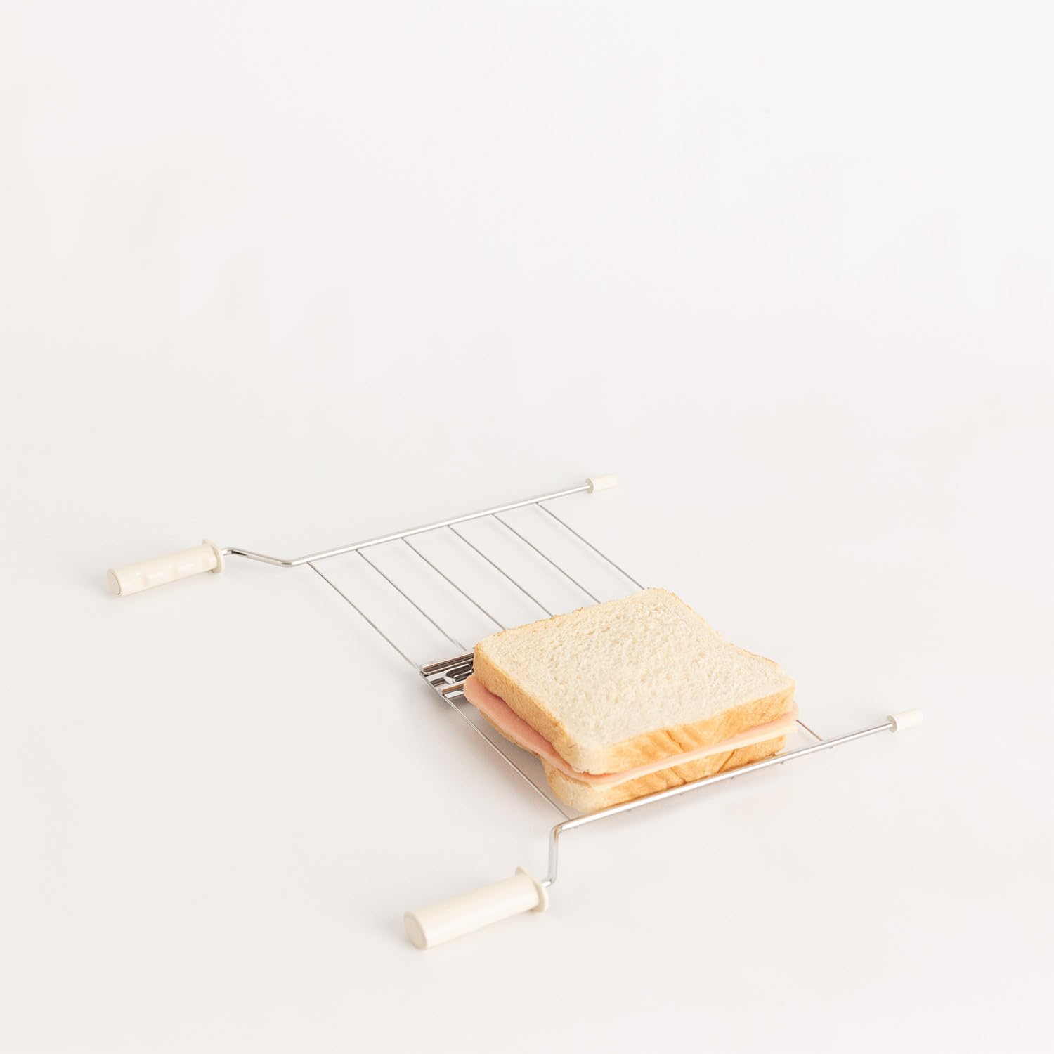 CREATE/SET MIT 2 GITTERZANGEN IN CREMEWEIß/Zubehör zum Zubereiten Sandwiches im Toast Retro M, ohne Verbrennungsgefahr, aus Edelstahl