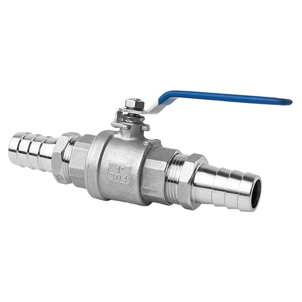 Ball Valve 1PCS 8mm 10mm 12mm 13mm 15mm 16mm 19mm 20mm 25 32mm OD Hose Barb 304 Stainless Steel Two Way Drain Ball Valve for Water(13MM)