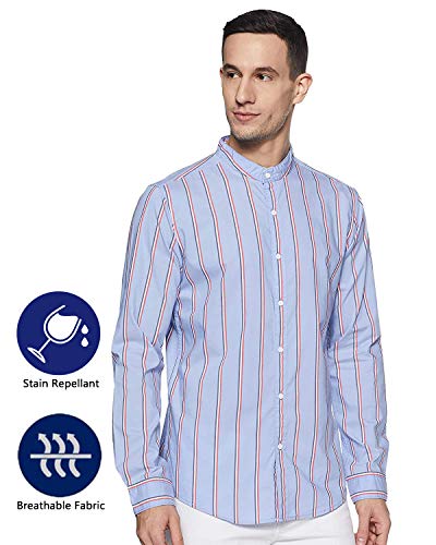 Image of Diverse Stain Repllepent Finish Men's Slim Fit Casual Shirt Sky Blue