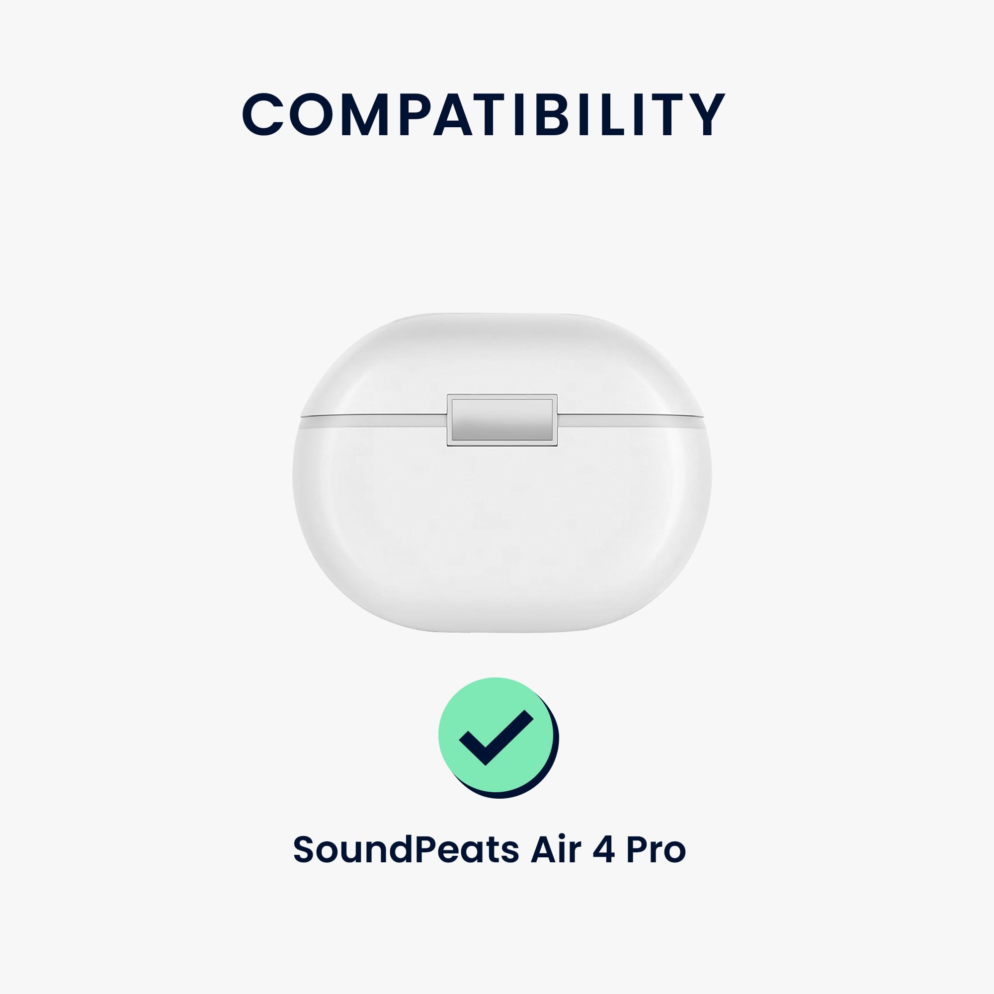 kwmobile Silicone Cover Compatible with SoundPeats Air 4 Pro - Case Cover Stick-On Skin with Clip - Black - Image 2