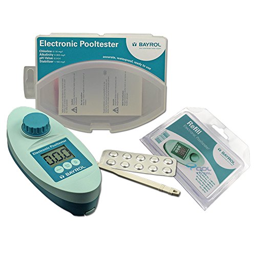 Set ahorro – Bayrol Electronic Pool tester + Refill con 60 Pastillas – electrónico Pool tester para medición de cloro y pH – Pool – Medidor de agua para los exigentes Privada de piscina y Whirlpool Operadores