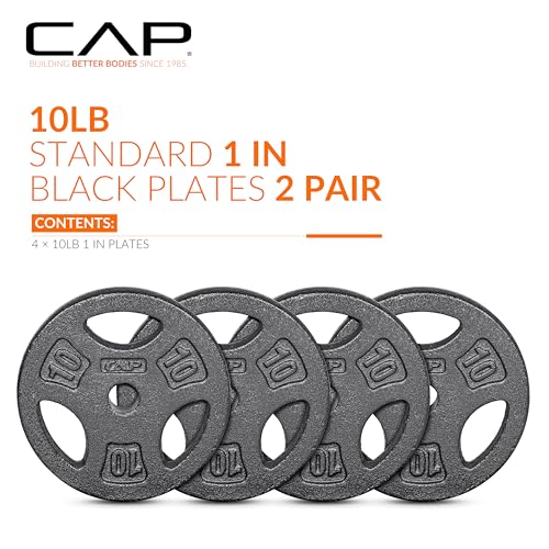 CAP Barbell Standard 1-Inch Grip Weight Plates 25 lbs BLACK - Image 4