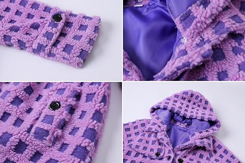 Image of Betusline Girls' Dress Coat, Kids Hoodie Wool Blend Coats Fall Winter Outerwear Peacoat,2-14 Years