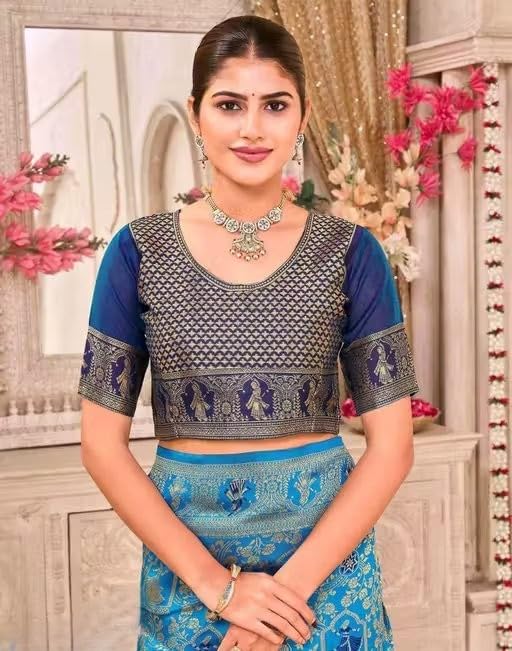 Image of Yashika Women's Banarsi Silk Saree with Blouse Piece for Traditional Ethnic Wear Sari