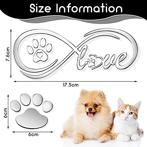 Image of Frienda 10 Pcs 3D Paw Print Car Decals Window Decal Heart Paw Car Sticker Dog Footprint Self Adhesive Decoration Bumper Window Laptops Luggage Interior Accessories Decor