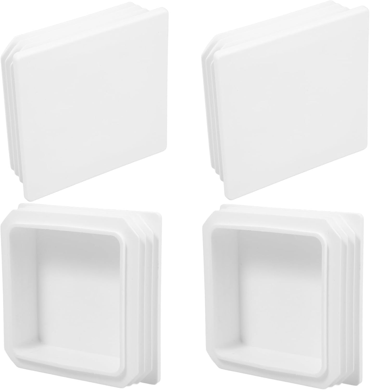 FOMIYES 4pcs White Abs Square Fence Post Caps for Decking and Fence Posts Preventing Water and Debris with Easy Installation