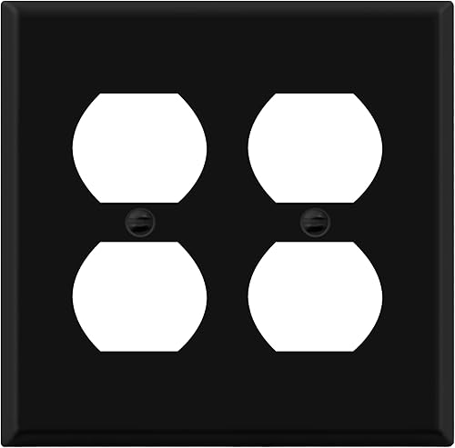 Miniatura 34 de ENERLITES Placa de pared de metal para receptáculo dúplex, tapa de tomacorriente, resistente a la corrosión, tamaño estándar de 1 banda, 4.50 x 2.76