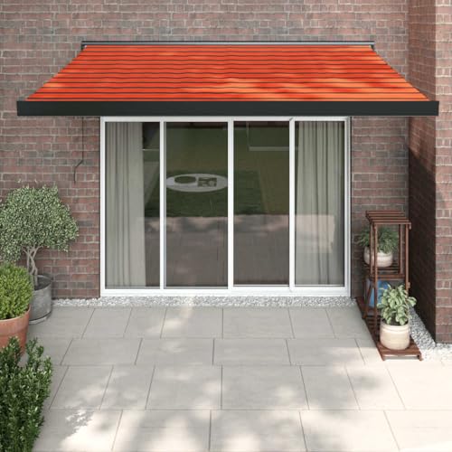ZEYUAN Gelenkarmmarkise Orange und Braun 3x2,5 m Stoff und Aluminium, Balkon Markise, Sonnenschutz, Balkon überdachung, Sonnenmarkise, Terrassen-markisen 3154566