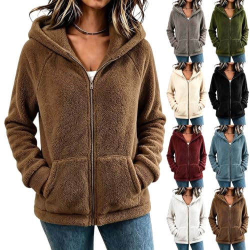 Fleece Jackets for Women Fall Winter Full Zip Warm Coats Cozy Outerwear - image 1