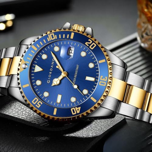 Image of Giordano Premium Analog Watch for Men with Rotating Bezel, Stainless Steel Strap and Date Display