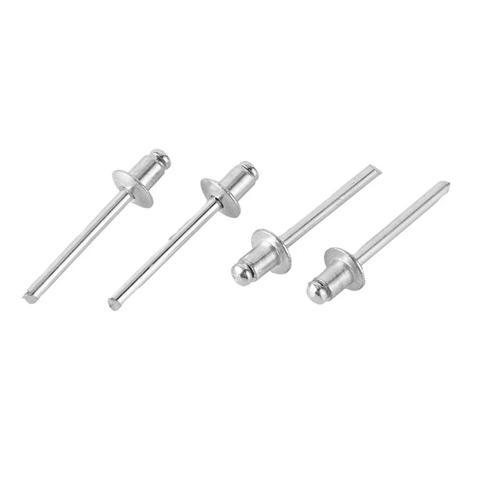 Blind Rivets, Aluminum Blind Rivets 200pcs 2.4-4.8mm x 6mm Lightweight Corrosion Resistant Woodworking(4mm)