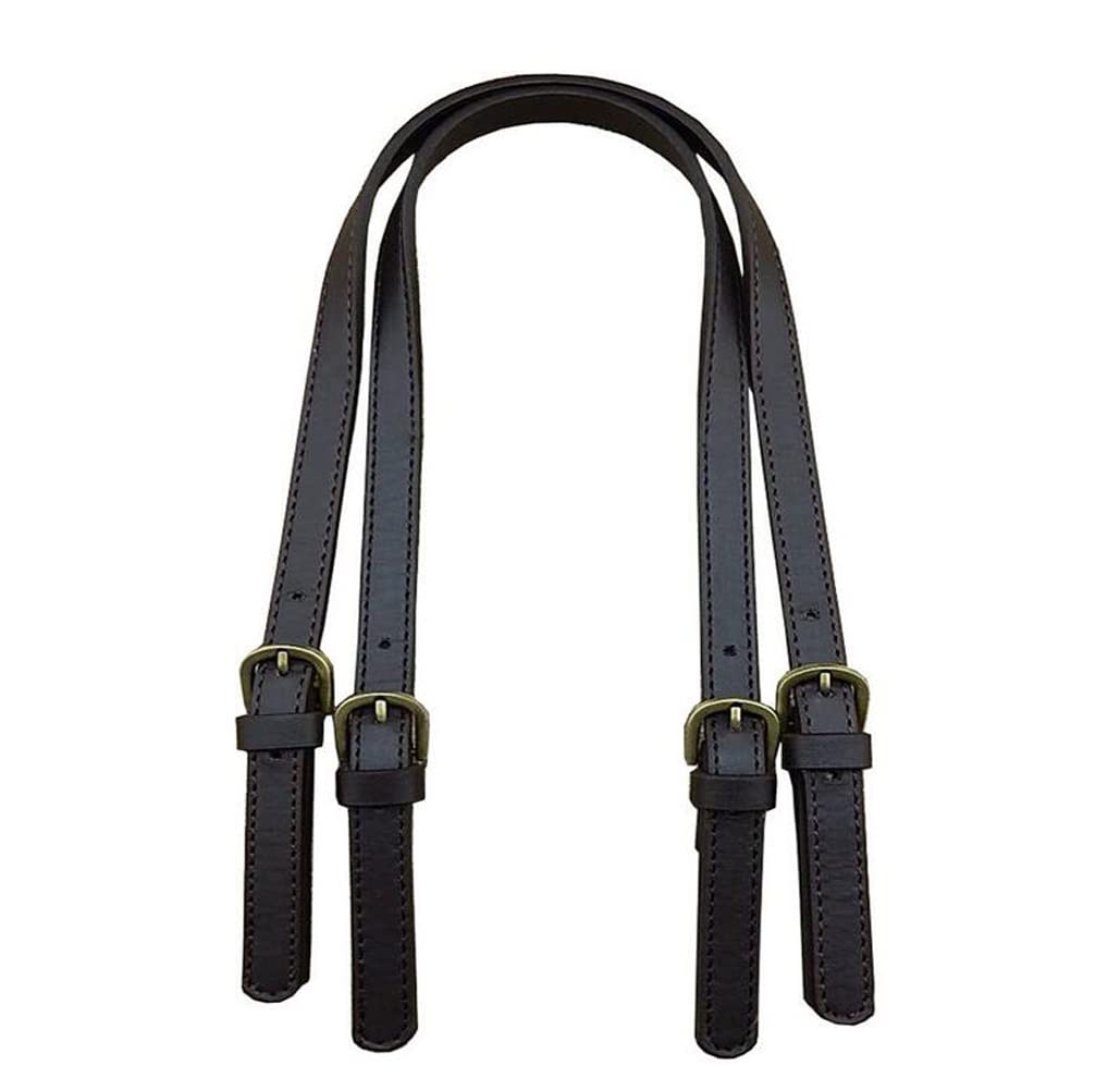 Erioctry 2PCS Universal PU Leather Replacement Shoulder Straps Adjustable Handle Bag DIY Bag Belt with Adjustable Buckle for Shoulder Bag Handbag Purse Making (Black)