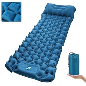 covacure Sleeping Pad for Camping – Ultralight Self-Inflating Camping Pad Mat with Built-in Foot Pump, Durable & Waterproof Camping Air Mattress for Camping, Hiking