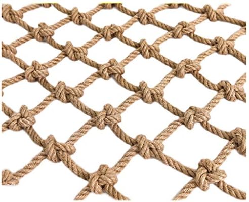 Heavy Duty Jute Rope Net - 10mm Hemp Cargo Net for Outdoor Climbing, Garden Fencing & Decorative Safety, Perfect for Kids' Play Areas & Durable Applications