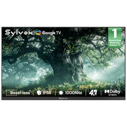 SYLVOX 65 inch Outdoor TV, Ultra-Narrow Bezel, 4K Smart Google TV,...