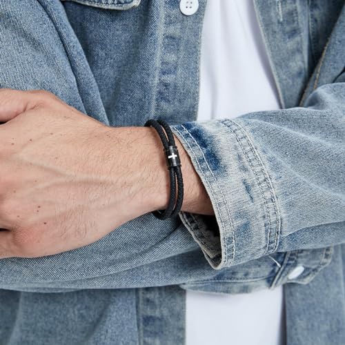 Silicone Cross Rope Bracelets for Men Women, Adjustable Waterproof Men's Rubber Sport Band Bracelet Jewelry Gifts2