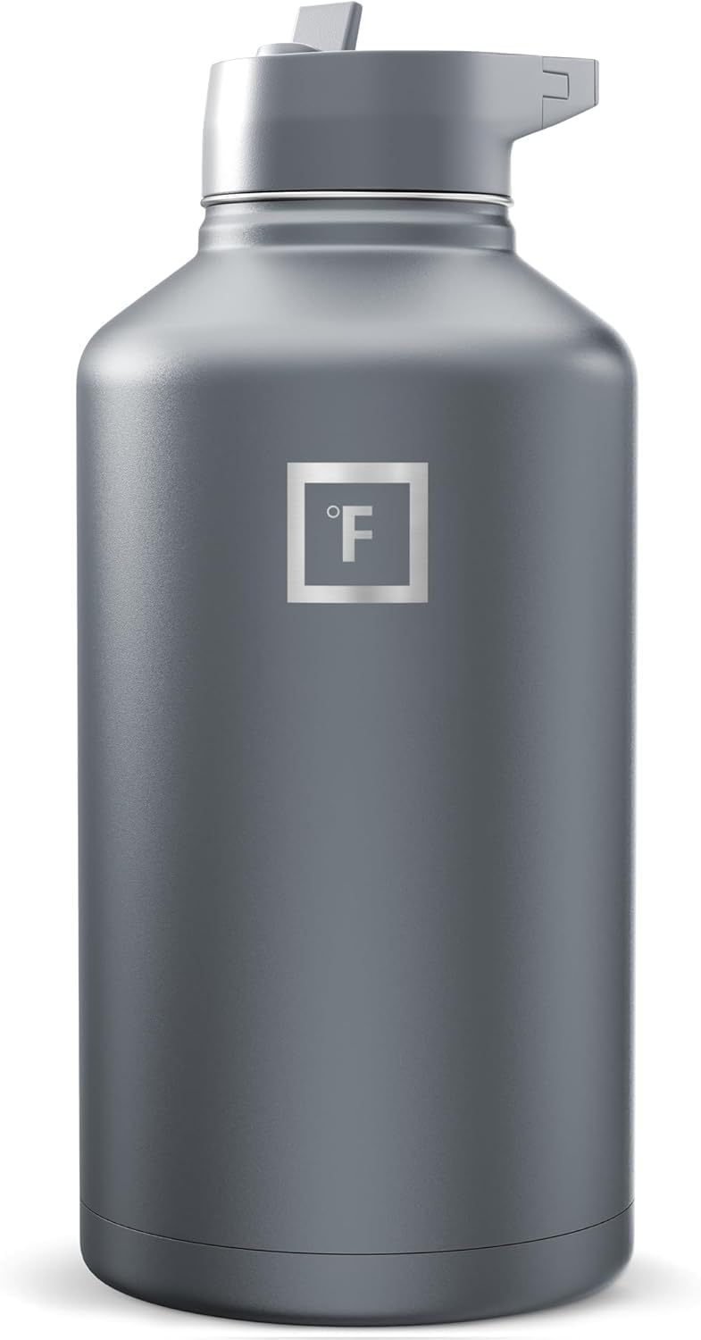 IRON °FLASK 64 oz Wide Mouth Water Bottle with Straw