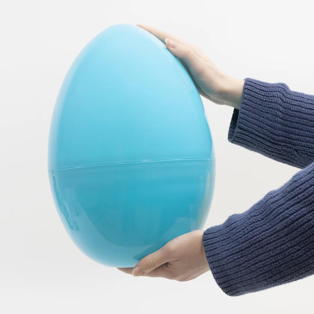 Eurowrap Œuf de Pâques géant rechargeable en plastique bleu extra large 35,6 cm – Œuf de Pâques géant à remplir pour la chasse, les cadeaux, les jouets et les friandises