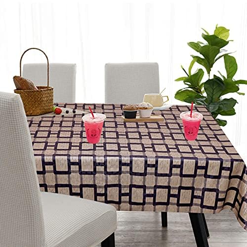 Image of Dakshya Industries PVC Waterproof Withoutlace Dining Table Cover (Size - 54X78 Inch) Rectangle 6 Seater Heat Rasistant Table Cloth (T18)