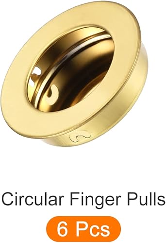 Miniatura 7 de METALLIXITY Tirador de dedo para puerta de armario (1.378 in1.38 pulgadas), 6 unidades, tiradores circulares de acero inoxidable para puerta