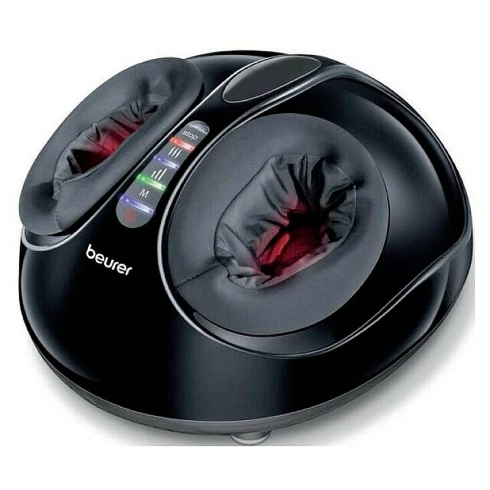 Beurer FM90 Shiatsu And Air Compression Corded Electric Foot Massager|Dual Massage Function|Optional Heat Function|3 Pre-Set Programmes, Black