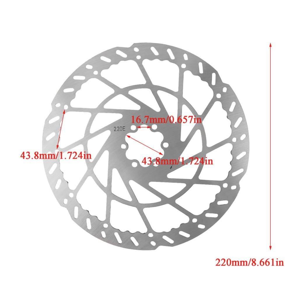 Disco Freno Anteriore 220mm 6 Bulloni Acciaio Inossidabile Compatibile Con MX3 MX4 E Bike Motorcycle