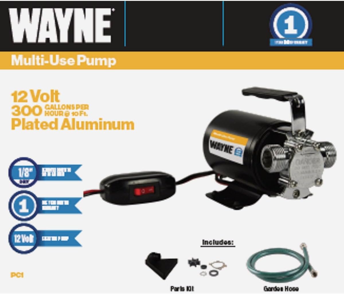 WAYNE PC1-12V Bronze Plated Portable Transfer Pump - Up to 350 Gallons Per Hour - Portable Multi-Use Pump image 2