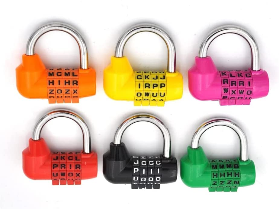Candados de combinación de dígitos Cerradura de puerta Combinación de letras de 4 dígitos Candado de código de seguridad de viaje Candado de contraseña de diario Candado de seguridad de equipaje (Colo