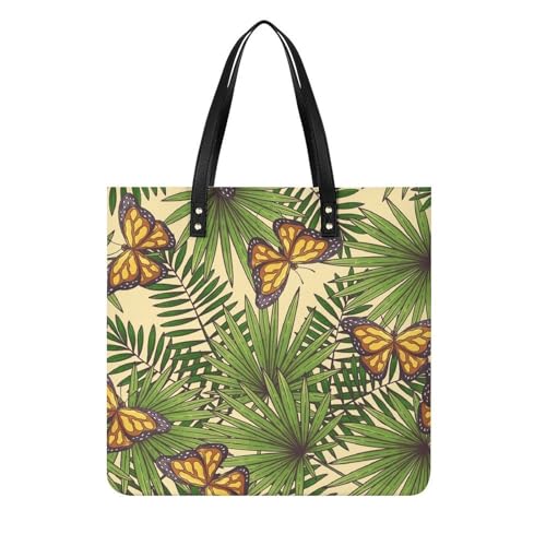 Tote bag papillon marron femmes | Sac à main shopper grand format 39x39cm