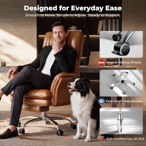 Image of Big and Tall Office Chair, Flip Armrests for Pets & Cross Legged Sitting