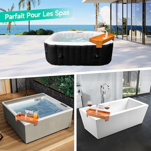 Accessoire pour Spa et Table d'appoint en Bambou pour Baignoire - 4