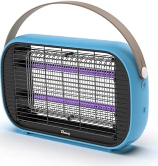 Buzbug LED Fly Zapper Outdoor Indoor,10 Years Lifespan Lamp, Rechargeable 5200mAh Battery, Portable Camping Fly Killer, Fly Trap Mosquito Trap, Bug Zapper Mosquito Zapper -MA015C(DeepSkyBlue)