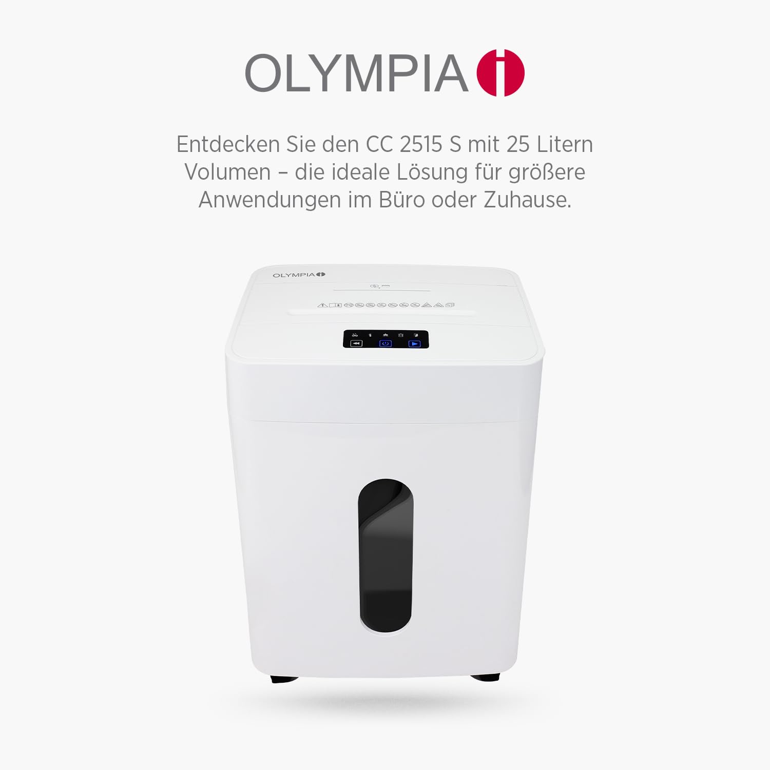 OLYMPIA PS 54 CC Pro Aktenvernichter | Papierschredder mit Partikelschnitt 4×38 mm | Schredder Aktenvernichter für Home Office | Shredder Papier 8-Blatt | Mit universal Aufsatz | Paper Shredder