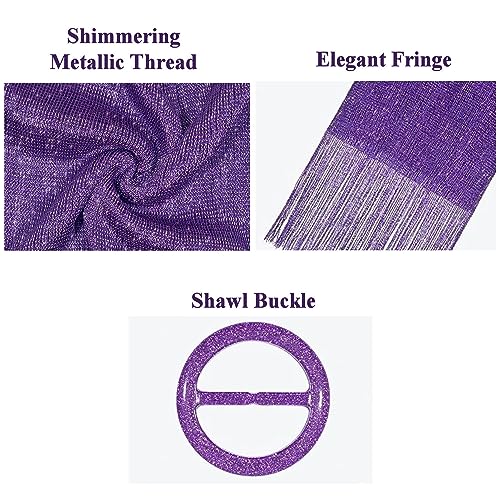 Tapp Collections Sparkling Metallic Shawls and Wraps with Buckle for Evening Dresses Wedding Party3